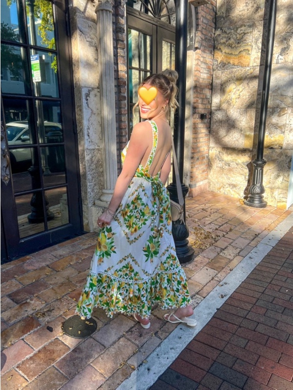 FARM Rio White Maxi Dress with Yellow Lemon & Green Leaf Print - Picture 3 of 11